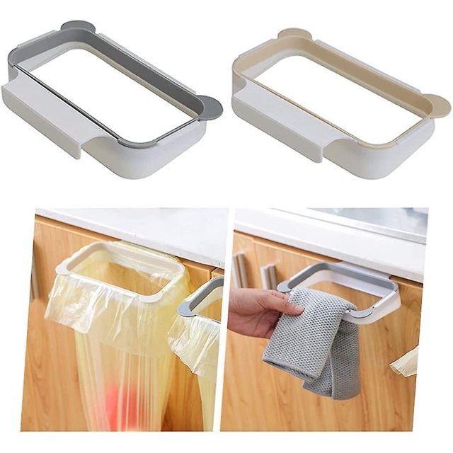 Soporte para bolsa de basura de 2 piezas, soporte para bolsa de basura para cocina, soporte para bolsa de basura colgante, utilizado para poner bolsas de basura en la cocina y B