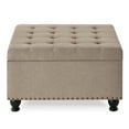 thumbnail image 4 of Linen Upholstered - Storage & Comfortable Seat - Home Office - Organize Office Supplies, 4 of 6