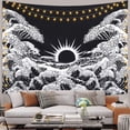 thumbnail image 3 of Tapiz de pared YONGSHENG Olas grandes blanco y negro 130cmX150cm, 3 of 5