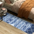 thumbnail image 2 of HOMERRY Runner Rug 2' x 6' Washable Modern Moroccan Geometric Hallway Runner Carpet for Doorway Bedside, Navy, 2 of 6