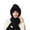 Black, variant on Daznico Cable Knit Pom Pom Ear Flap Beanie and Ribbed Knit Long Scarf 2 Piece Set Lined Thermal Winter Accessories for Ladies Outdoor Activities in Cold Weather