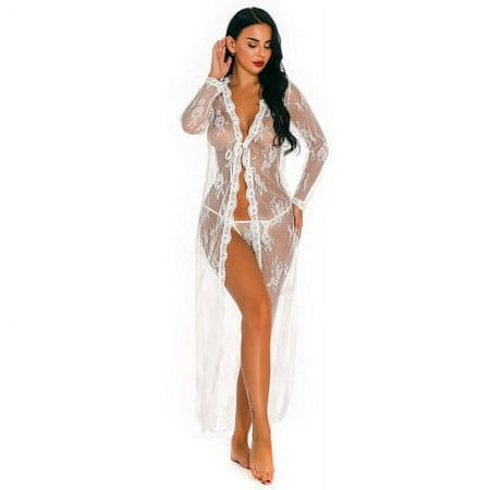 Women Fashion Lingerie Sexy Pajamas Red Dress Robe