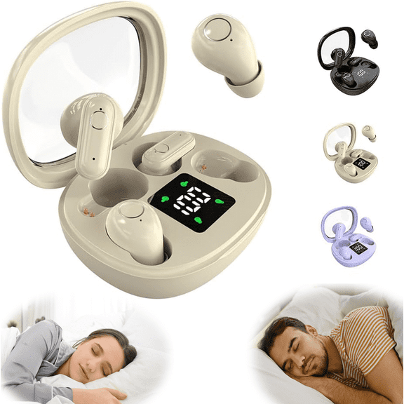 2026 Ultra Mini 2-Pack Bluetooth Earbuds, Waterproof Invisible Wireless Bluetooth Headset, 2 Pairs Semi-in-Ear Mini Sleep Earphones , Bluetooth Earbuds in-Ear Noise Cancelling Mic (Nude)