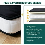 Japanese Floor Mattress, Futon Mattress, Foldable & Portable, Roll Up Mattress Tatami Mat Sleeping Pad with Storage Bag