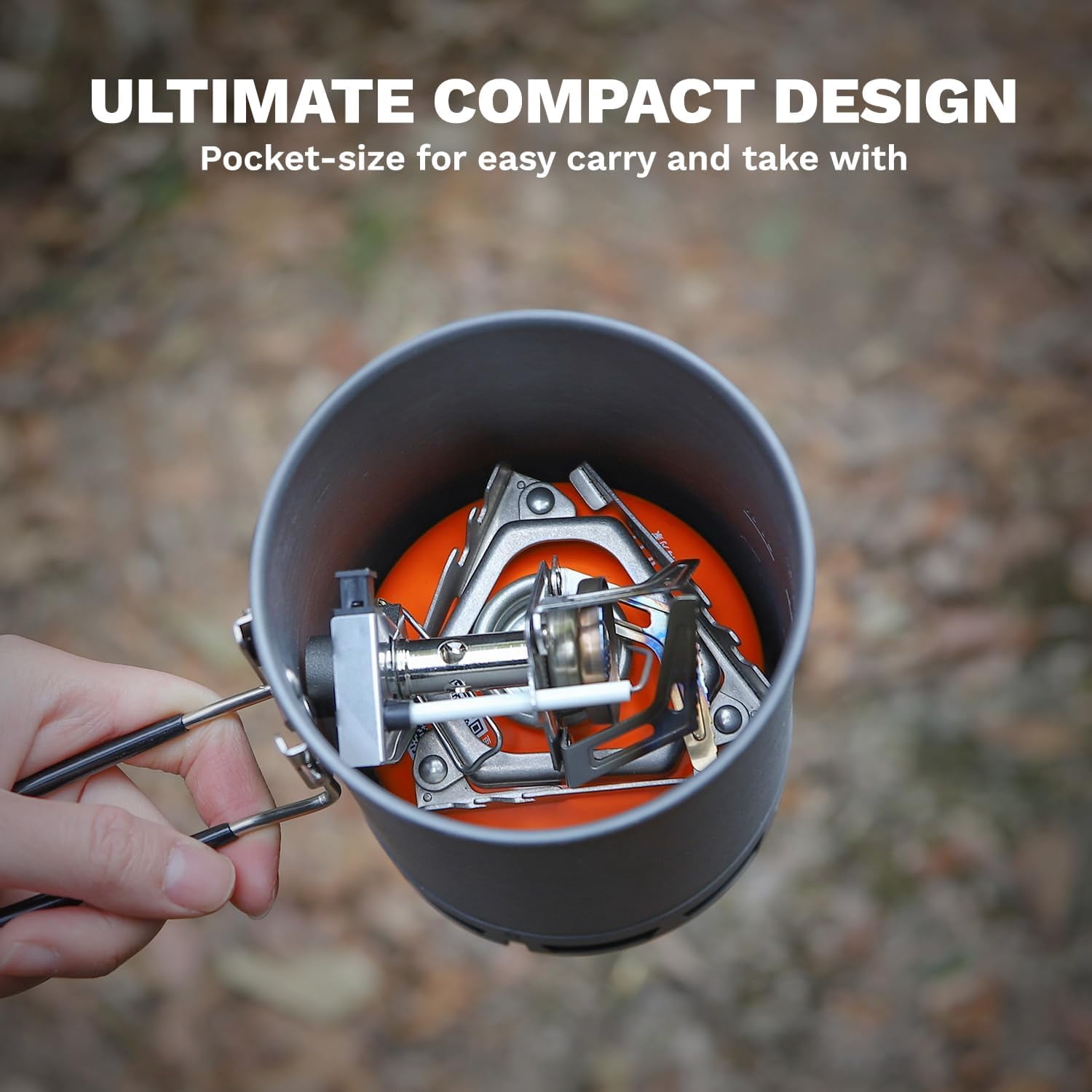 Torch Gas Stove – Ultralight Backpacking Camping Stove, Built-in Piezo Ignition, Stainless Steel & Aluminum Alloy, Compact & Portable, Ideal for Hiking & Outdoor Cooking