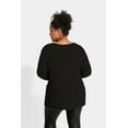 thumbnail image 4 of CASSIE LIZ Womens Plus Size Tops 2X Long Sleeve Shirts Fall Crew Neck Black Sweatshirts Fashion Knit Tee Loose Fit Tunics Winter Blouses Casual Oversized Pullovers with Pocket 2XL 18W 20W, 4 of 6