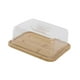 thumbnail image 4 of Bandeja para pasteles, soporte de postre de bambú con tapa transparente, cubierta de acrílico, soporte rectangular para pasteles, tabla de quesos para M, 4 of 9