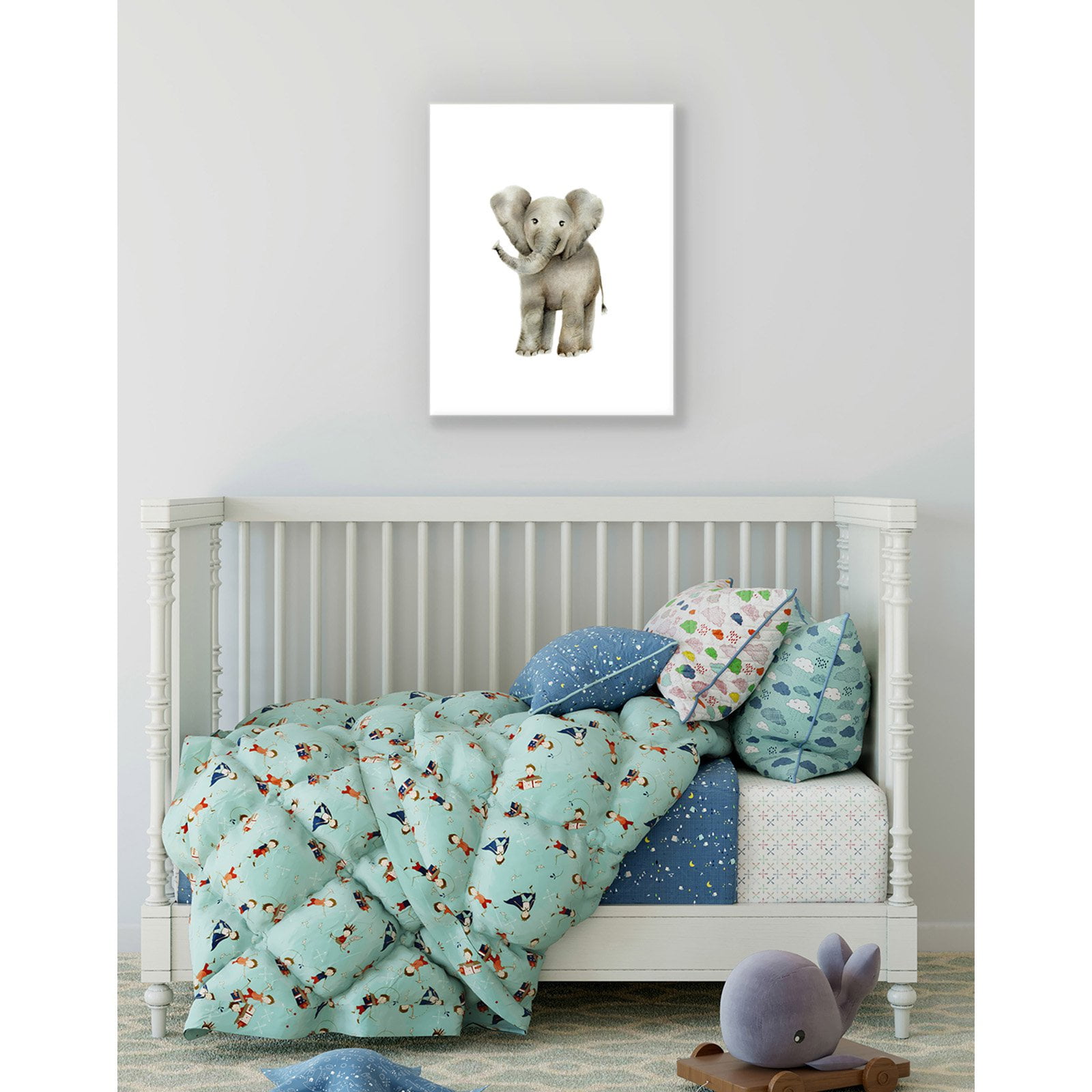 The Kids Room by Stupell Happy Baby Elephant Illustration Wall Plaque Art, 10 x 0.5 x 15