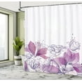 thumbnail image 4 of Ambesonne Flower Shower Curtain, Retro Floral Hibiscus Print, 69"Wx70"L, Pale Rose, 4 of 4