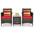 thumbnail image 2 of Resenkos 3 Piece Rattan Wicker Sofa Set with Washable and Removable Cushion, Outdoor Rattan Chairs Wicker Conversation Set, Patio Furniture Set for Backyard Porch Poolside Lawn, Red, 2 of 9