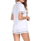 thumbnail image 5 of Lucakuins - Conjunto de pijama para mujer, camisa de manga corta con cierre de botones y pantalones cortos, ropa de dormir diaria, ropa de salón Lucakuins  moda, 5 of 6
