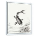 thumbnail image 3 of Designart 'Black and White Vintage Fish I' Nautical & Coastal Framed Canvas Wall Art Print, 3 of 5