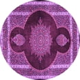 thumbnail image 1 of Ahgly Company Indoor Round Medallion Purple Traditional Area Rugs, 7' Round, 1 of 4