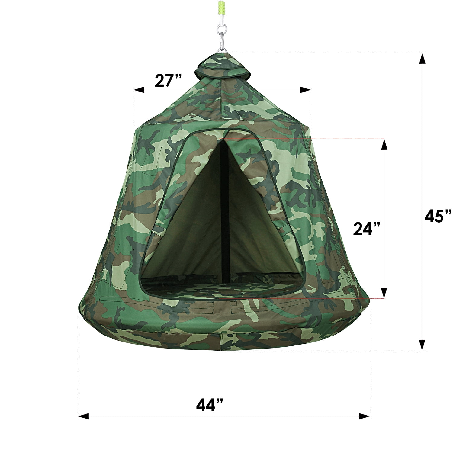 TLSUNNY Hanging Tree Tent, Hanging Chair Swing Tent Set, Waterproof Tree Ceiling Pod, W/ Lights String, Max Capacity 330 lbs