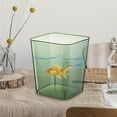 thumbnail image 6 of 12L Trash Can Transparent Light Luxury Large Capacity Visible Decorative Storage Box Waste Container for Dormitory Kitchen Bathroom Bedroom Green, 6 of 8