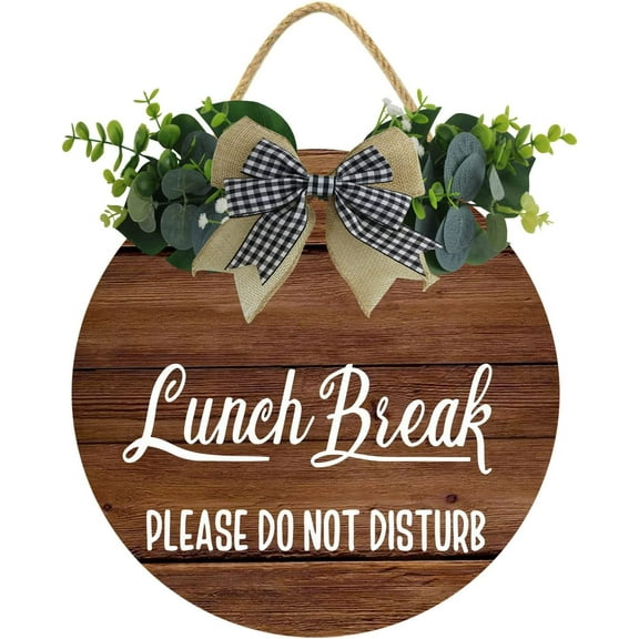 Eveokoki 12" Sign Out, Lunch Break Please Do Not Disturb Wood Door Sign For Dining Break Room,Food Kitchen,Office Work,Wood Sign,Business Sign