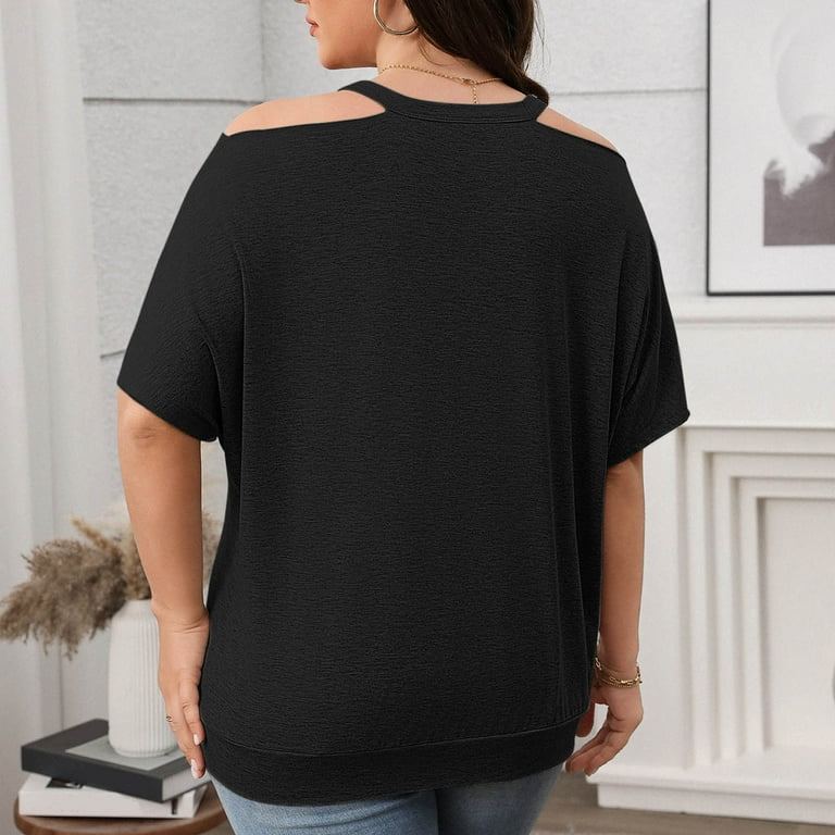 yillto Womens Plus Size Shirts V Neck Short Sleeve Tunic Tops