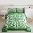 thumbnail image 2 of Feelyou Green Hippie Damask Queen Comforter Set for Women, Retro Boho Paisley Bedding Sets, Southwestern Fashion Reversible Bedding Comforter Set, Ultra Soft Bedroom Decor, 3pcs, 2 of 8
