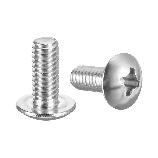 Tornillos de máquina Phillips de cabeza truss 5/16-18 x 3/4", acero inoxidable 18-8, acabado brillante, paquete de 10