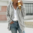 thumbnail image 2 of Xudanell Women's Fleece Jacket Full Zip Polar Fleece Hoodie Soft Lightweight Winter Coat (Grey,M), 2 of 6