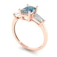 thumbnail image 2 of 1.5 ctw 3 Stone Anniversary Ring for Women | Emerald Cut Blue Moissanite | Hyperallergenic Solid 18K Rose Gold, 2 of 5