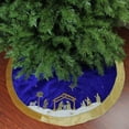 thumbnail image 2 of 48" Blue and Gold Nativity Scene Christmas Tree Skirt with Gold Border, 2 of 2