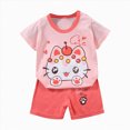 thumbnail image 4 of KPOPLK Infant Baby Boy Outfits 2Pcs Set Short Sleeve for 2t 3t 4t 5t 6t T-Shirt with Cute Pattern and Soft Shorts Clothing Summer 0-12 Months Size 3-6 Months,Watermelon Red, 4 of 4