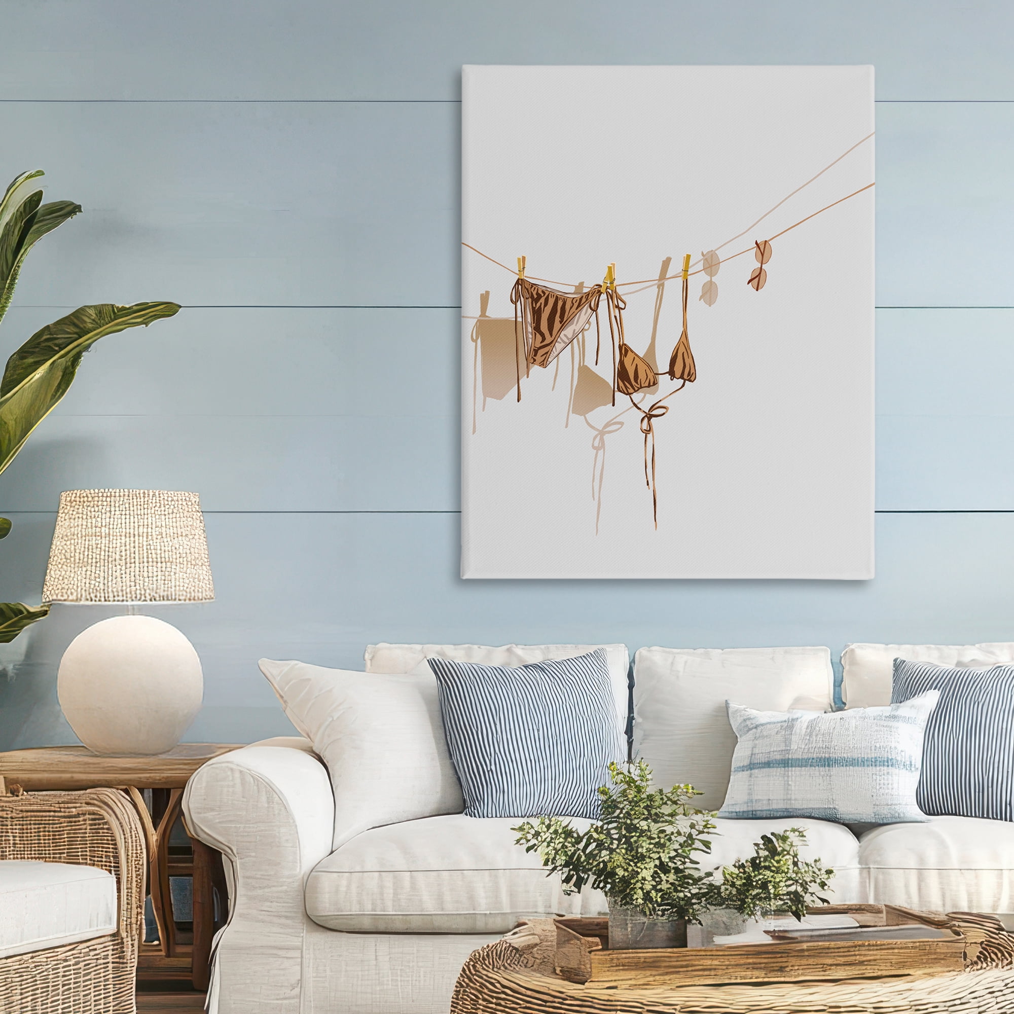 Stupell Industries Sunlit Bikini on Clothesline Canvas Wall Art, design by Ziwei Li