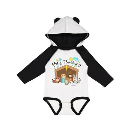 

Inktastic Feliz Navidad Cute Nativity Scene Gift Baby Boy or Baby Girl Long Sleeve Bodysuit