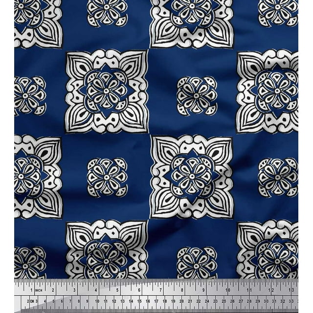 Soimoi Tissu en Coton Canard Imprimé Floral au Mètre 56 Pouces de Large
