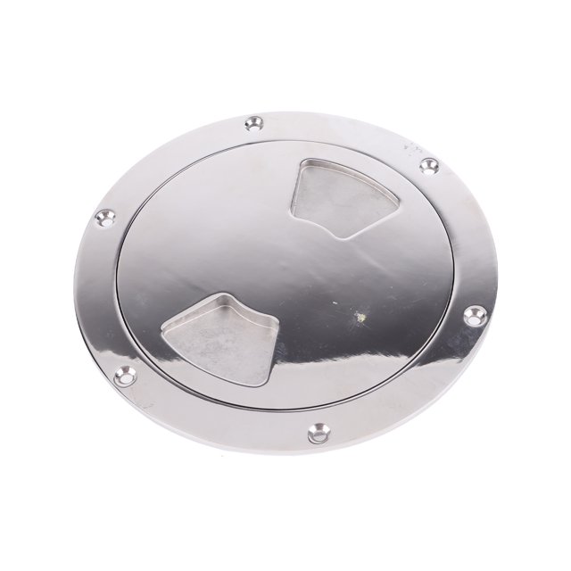 Plaque de Pont de Bateau en Acier Inoxydable 316, Couverture de Trappe Ronde en Métal Durable pour Accès Marin RV