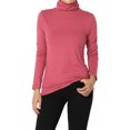 thumbnail image 1 of TheMogan Women's PLUS Essential Soft Jersey Ruched Turtle Neck Long Sleeve Slim Fit Top, 1 of 7