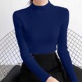 thumbnail image 5 of Otvok Mock Neck Ribbed Slim Fit Sweater for Women, Long Sleeve Solid Pullover, Stretchy Basic Layering Top for Fall Winter, 5 of 7