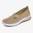 thumbnail image 4 of CQONEPT Women's Woven Breathable Soft Sole Shoes - 2025 Non-Slip Walking Slip on Foam Shoes, Lightweight Comfort Platform Mesh Slip in Sneakers Arch Support Size 6.5 Khaki, 4 of 7