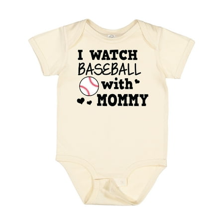 

Inktastic I Watch Baseball with My Mommy Gift Baby Boy or Baby Girl Bodysuit