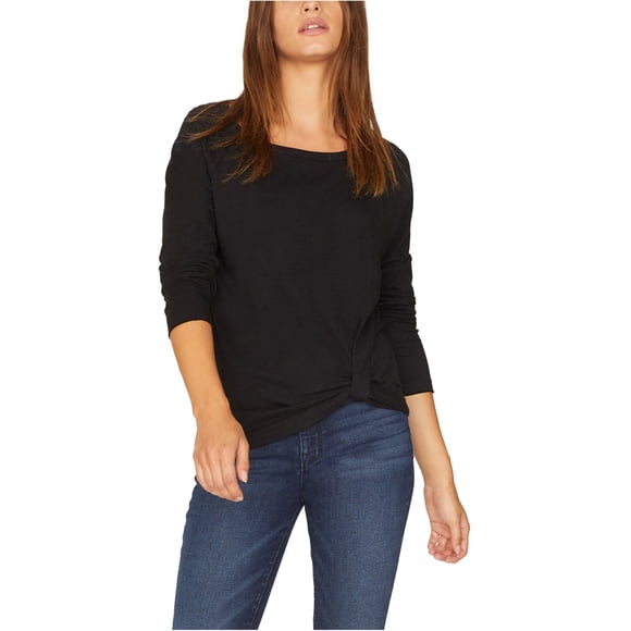 Playera básica con parte delantera torcida lateral Sanctuary Clothing para mujer negro XS