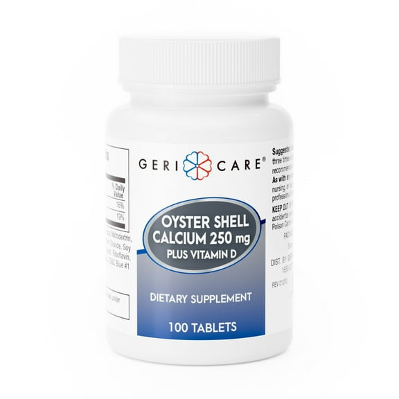 Oyster Shell Calcium 250Mg Tab w/Vitamin D-Bottle of 100