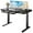 Black Glass-top, variant on CHITOOMA Glass Top Electric Standing Desk with Drawer, 55'' x 28'' Electric Height Adjustable Desk with USB Charging Ports, Sit Stand up for Home Office