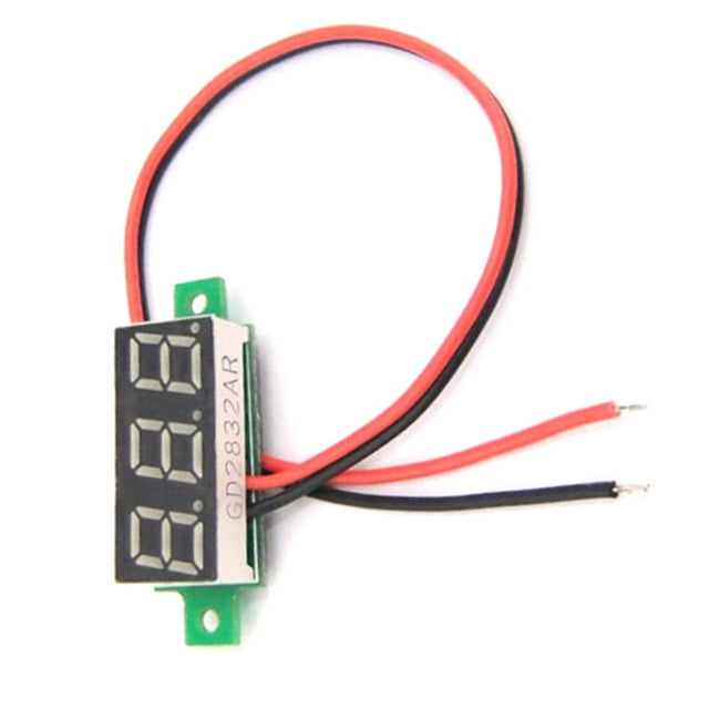 MasteelfCA DC 2.5-30V 0.28" Red LED Digital Voltmeter Voltage Volt Meter Panel Red Bright LED Display Two Wires Volt
