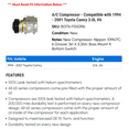thumbnail image 2 of A/C Compressor - Compatible with 1994 - 2001 Toyota Camry 3.0L V6 1995 1996 1997 1998 1999 2000, 2 of 2