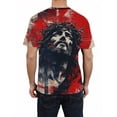 thumbnail image 2 of 3D Digital Printed Jesus Picture Men's T-Shirt, Comfortable Short Sleeve Round Neck T-Shirt, Casual Outdoor Men's Short Sleeve Top, Summer, 2 of 3