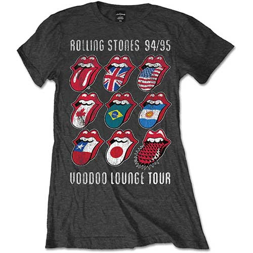 The Rolling Stones Ladies T-Shirt: Voodoo Lounge Tongues (Large)
