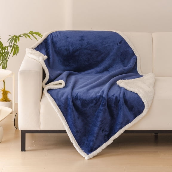 Zhuge Washable Pet Sleeping Mat & Throw Blanket for Small/Medium Dogs, Puppies & Cats, Couch Cover Protection with Soft Fleece, 70*50cm, 1 Piece-Blue White