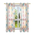 thumbnail image 7 of Yayeee Window Curtains Light Filtering 63"x52" Grommet Panel Pair Home Living Room Decor, Pink Abstract Pattern, 7 of 7