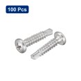 thumbnail image 3 of Uxcell #8 x 3/4" Self Drilling Screws, 100 Pack Phillips Pan Head Self Tapping Screws, 3 of 5