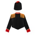 thumbnail image 4 of iiniim Girls Ringmaster Costumes 2Pcs Tassel Jacket with Hat Sets Halloween Outfits Party Black 14, 4 of 7