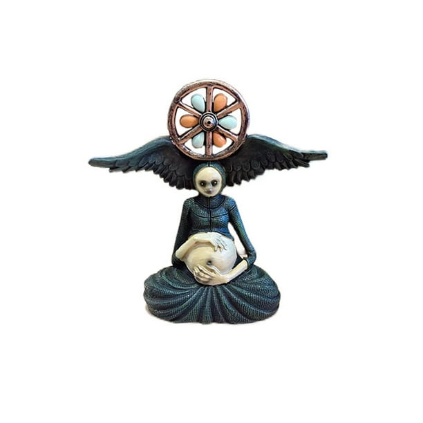 Figura escultórica Bruja Salvavidas de resina para Halloween, 15 cm
