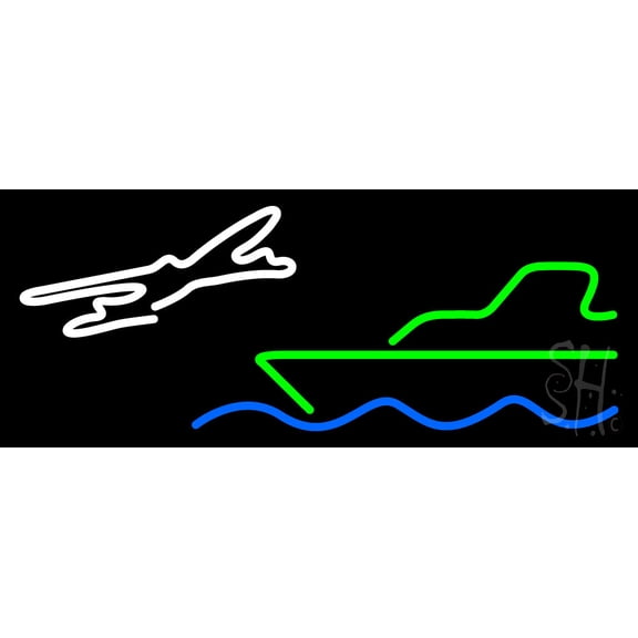 Travel Logo LED Neon Sign 10 x 24 - inches, Black Square Cut Acrylic Backing, with Dimmer - Bright and Premium built indoor LED Neon Sign for Décor, Travel agency, Storefront.