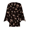 thumbnail image 4 of Hkibbfh Women's Lightweight Cardigan Sweaters 3/4 Sleeve Summer Cardigans for Women Lightweight Open Front Shrug Cardigan Floral Print Dressy Casual Soft Spring Cardigans Black L, 4 of 5