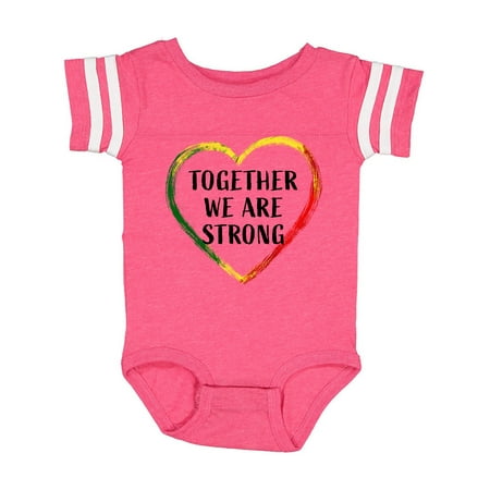 

Inktastic Together We are Strong Red Yellow Green Heart Gift Baby Boy or Baby Girl Bodysuit